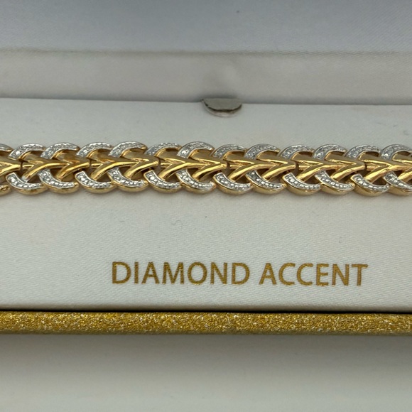 Gold and Silver Diamond Accent Bracelet